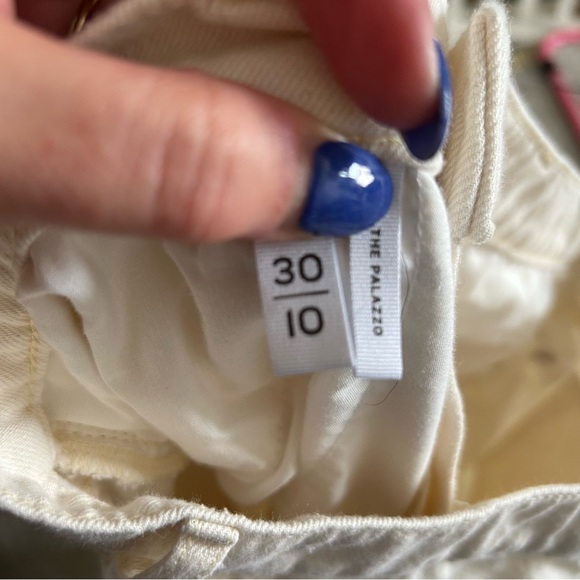 Loft The Palazzo cream wide leg jeans no belt 30-10 - Picture 6 of 10